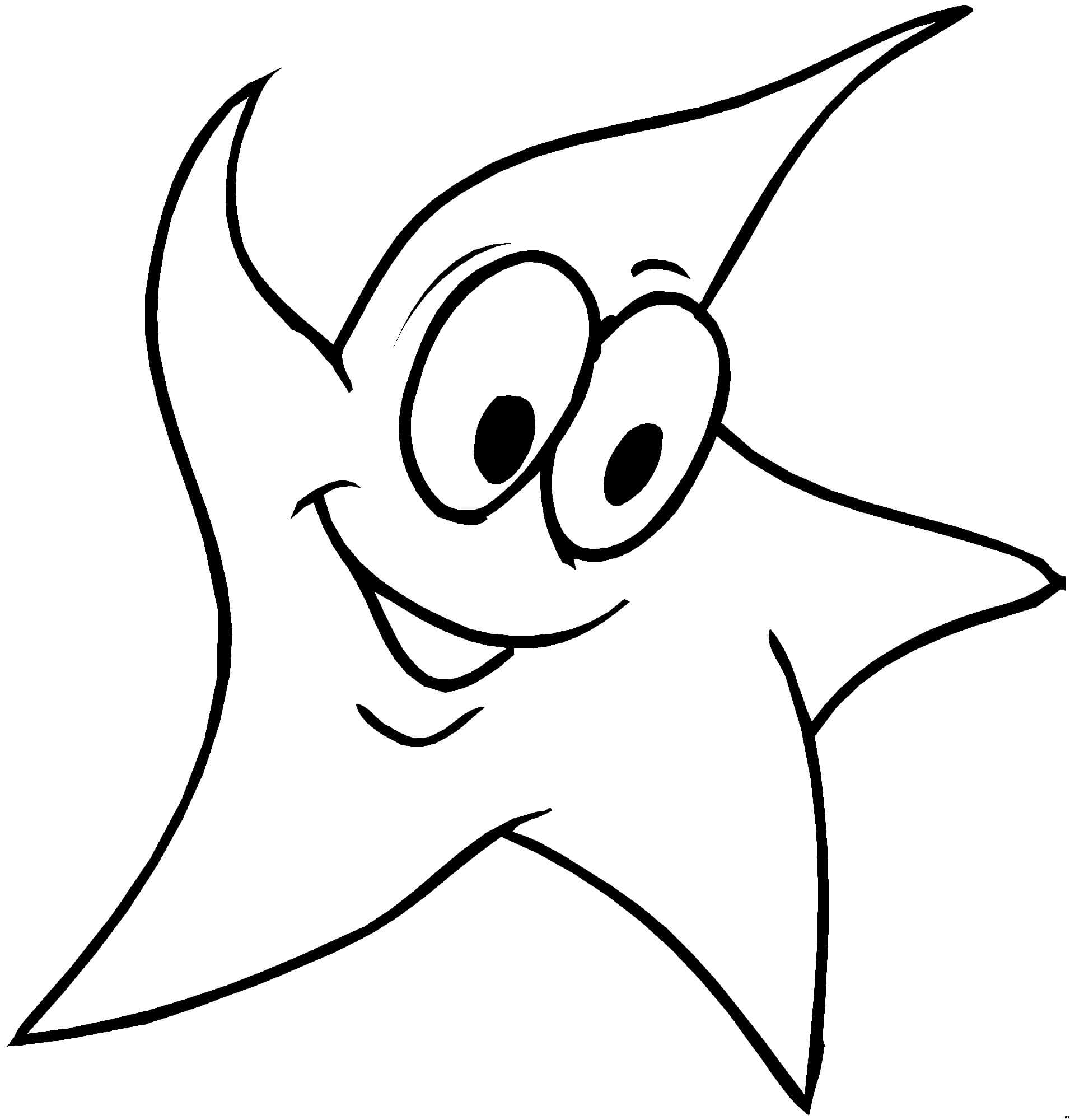 Dibujo de Estrella que Ríe para Colorear y Imprimir