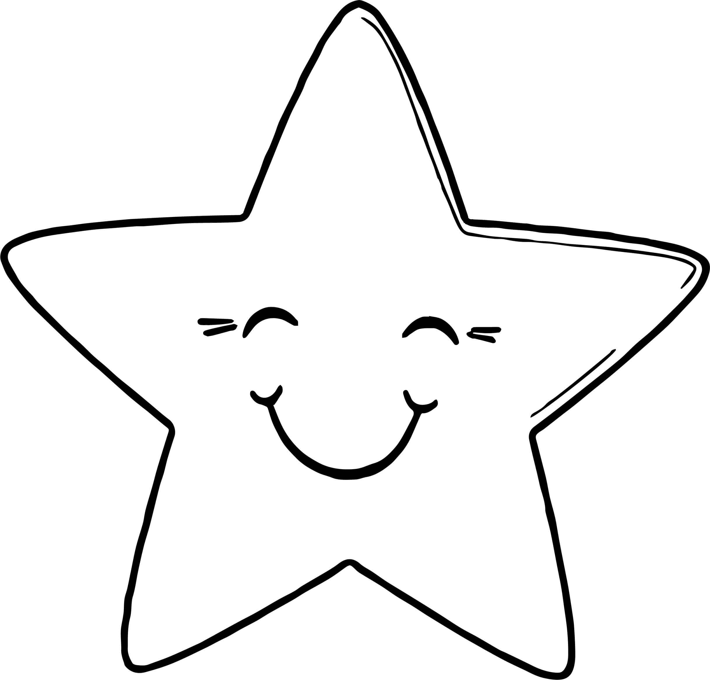 Dibujo de Estrella Sonriente para Colorear y Imprimir