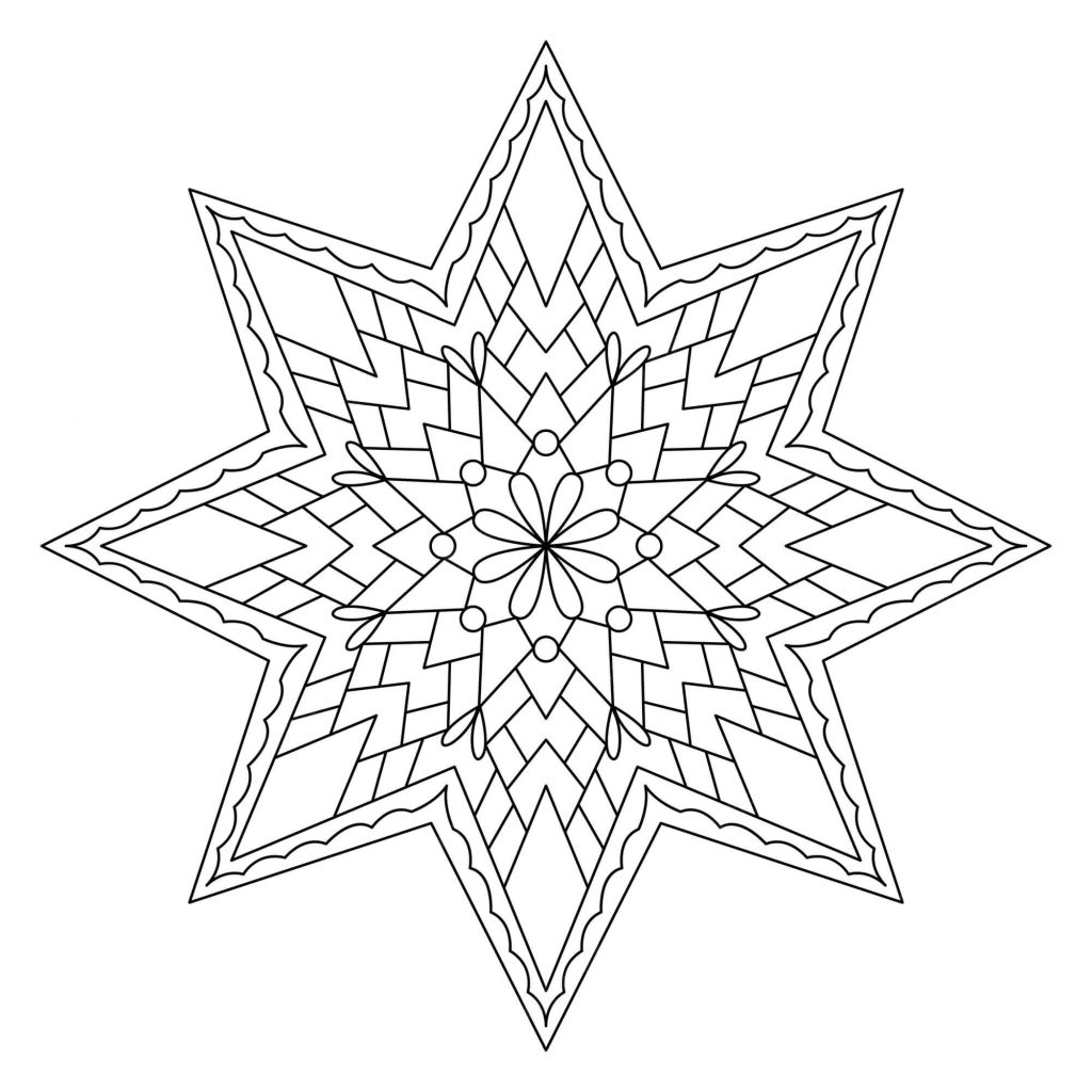 Dibujo de Estrella Zentangle para Colorear y Imprimir