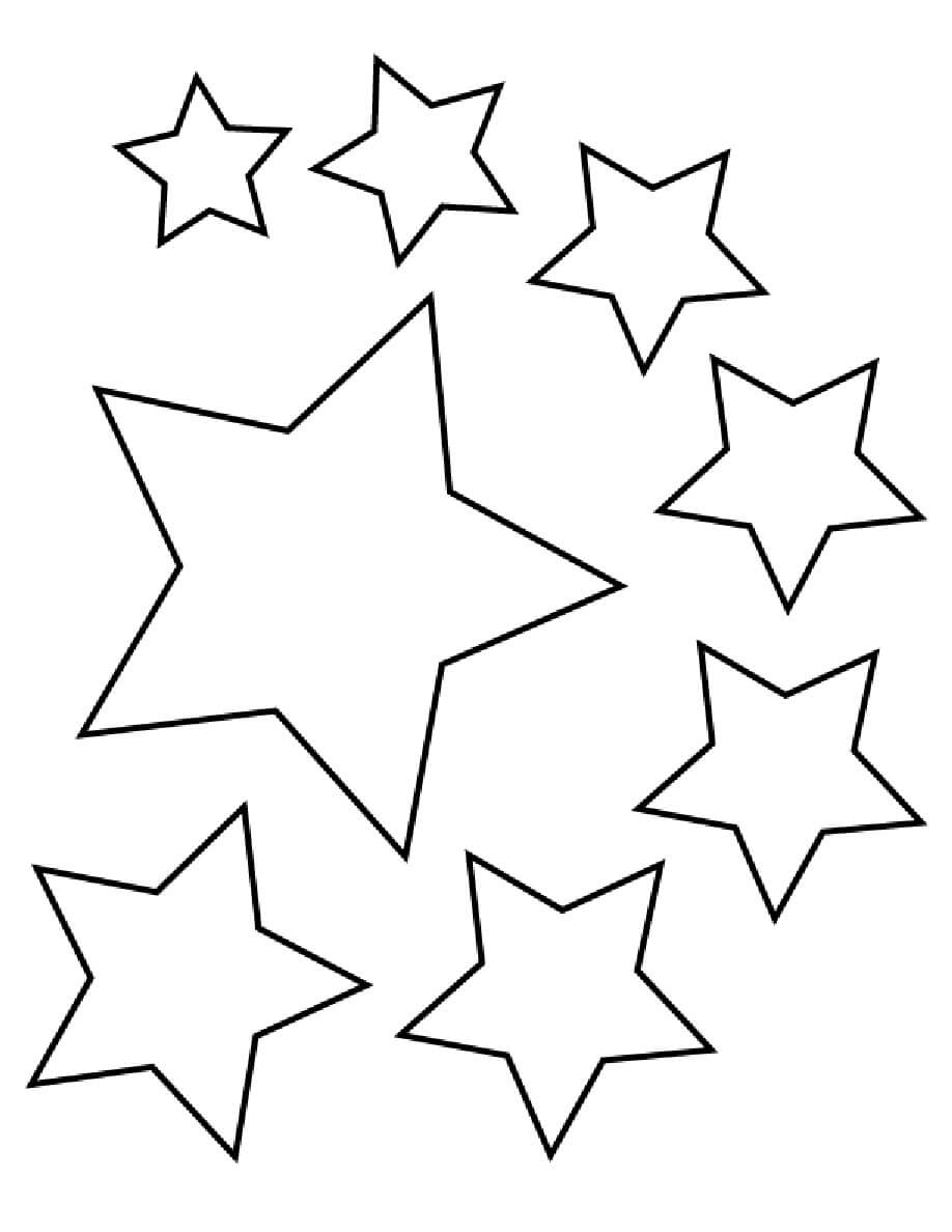 Dibujo de Estrellas Básicas para Colorear y Imprimir