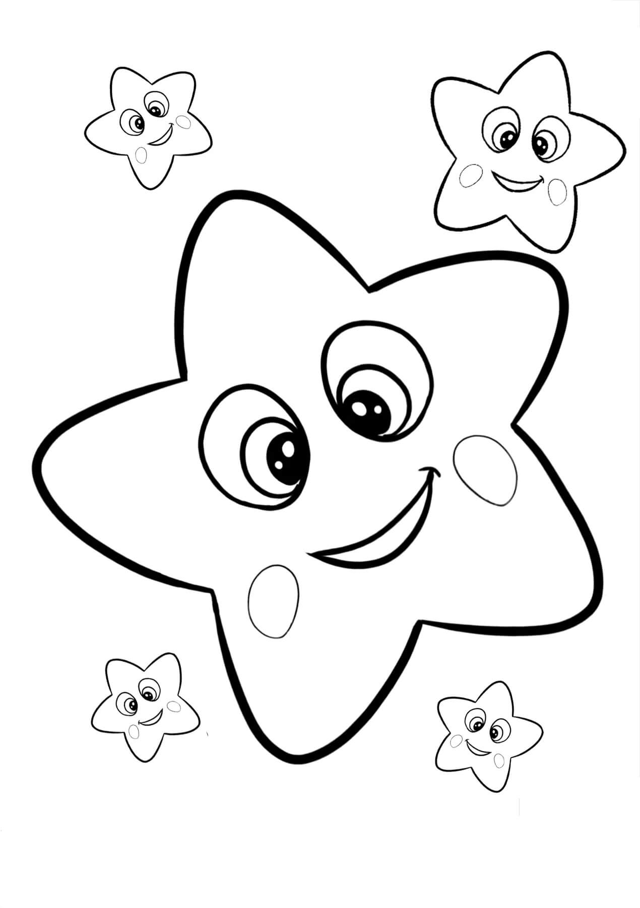 Dibujo de Estrellas Divertidas para Colorear y Imprimir