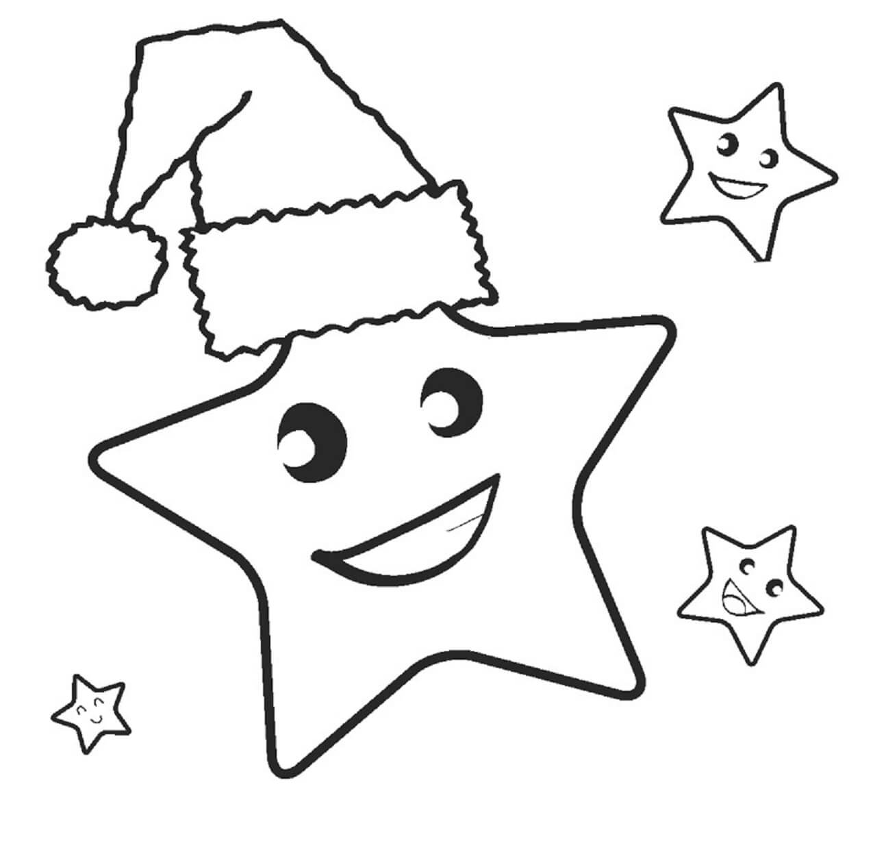 Dibujo de Estrellas En Navidad para Colorear y Imprimir