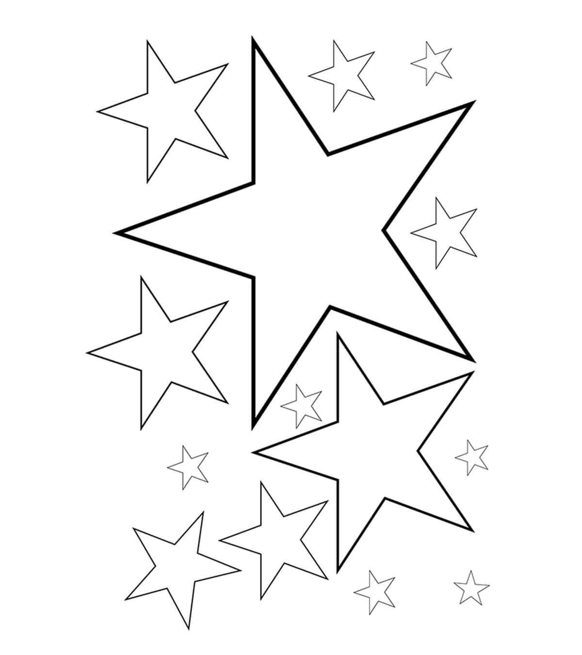 Dibujo de Estrellas Normales para Colorear y Imprimir
