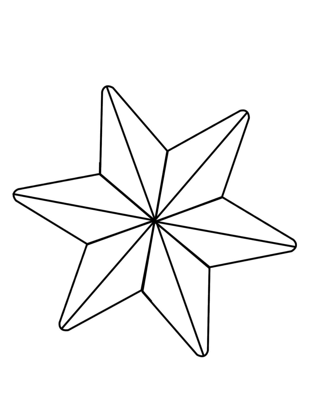 Dibujo de Hermosa Estrella de Navidad para Colorear y Imprimir