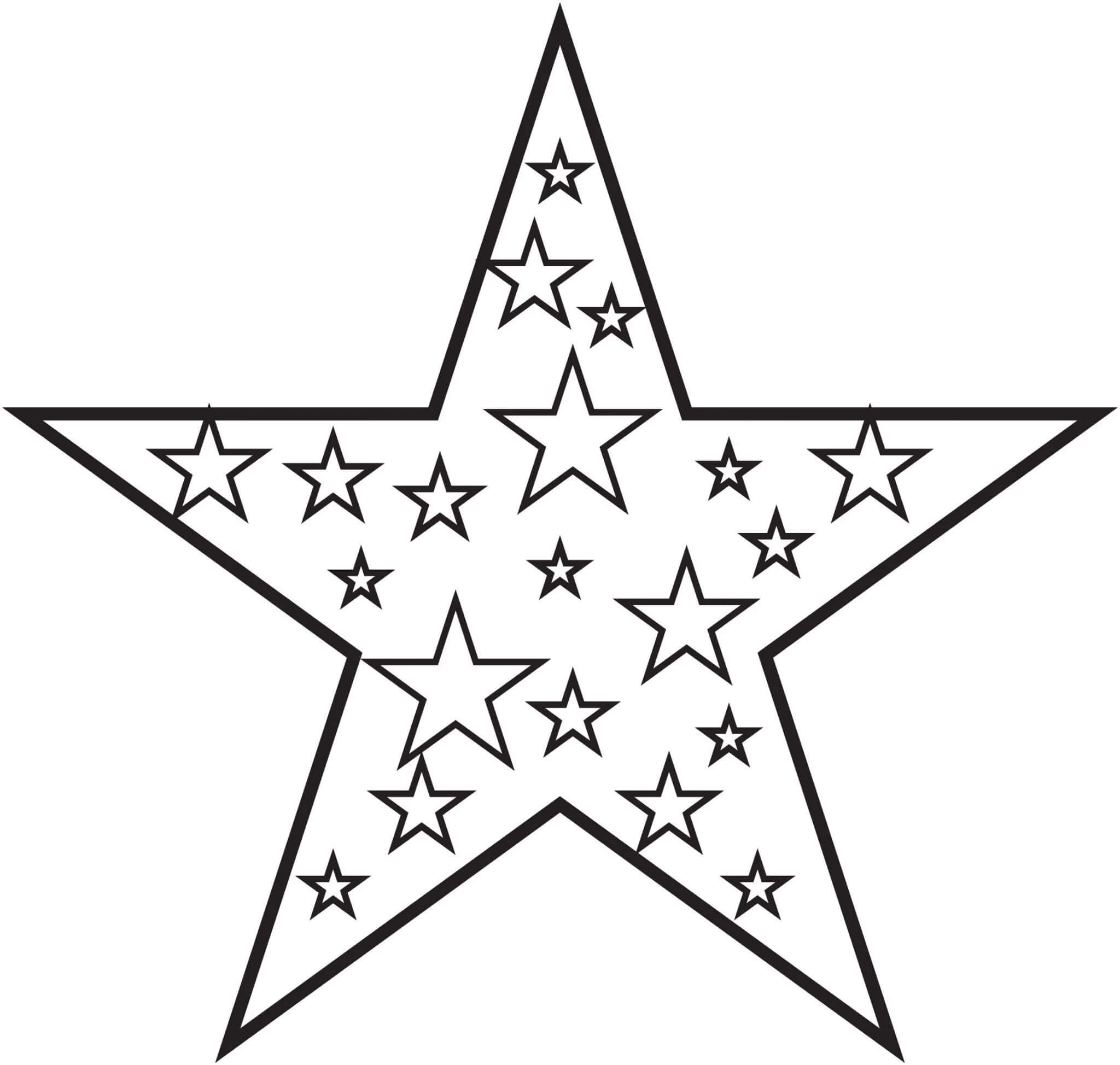 Dibujo de Hermosas Estrellas para Colorear y Imprimir