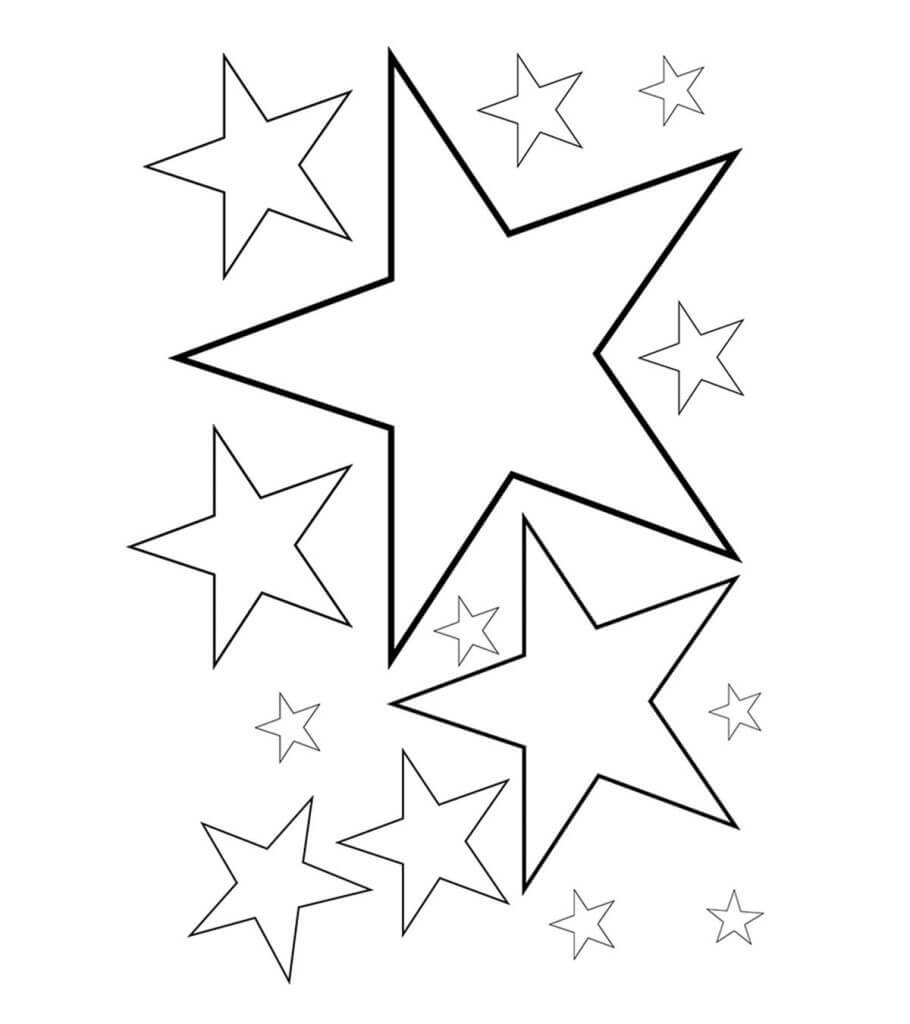 Dibujo de Las Estrellas para Colorear y Imprimir
