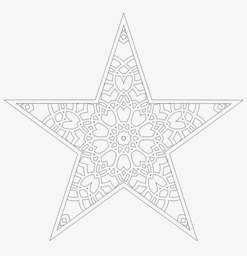 Dibujo de Mándala Estrella para Colorear y Imprimir
