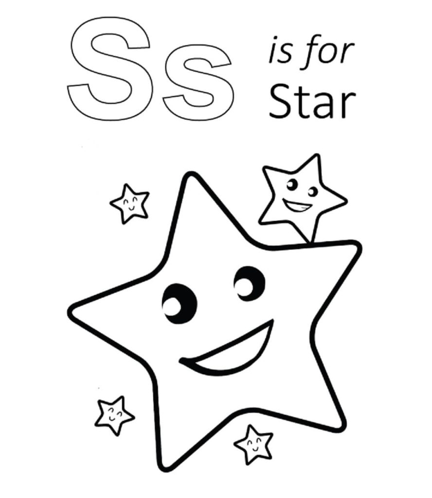 Dibujo de S Es para Estrella para Colorear y Imprimir