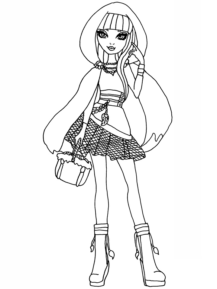 Dibujo de Caperuza Cerise para Colorear y Imprimir