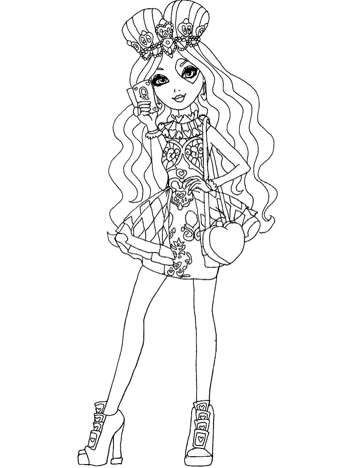 Dibujo de Corazones de Lizzie para Colorear y Imprimir