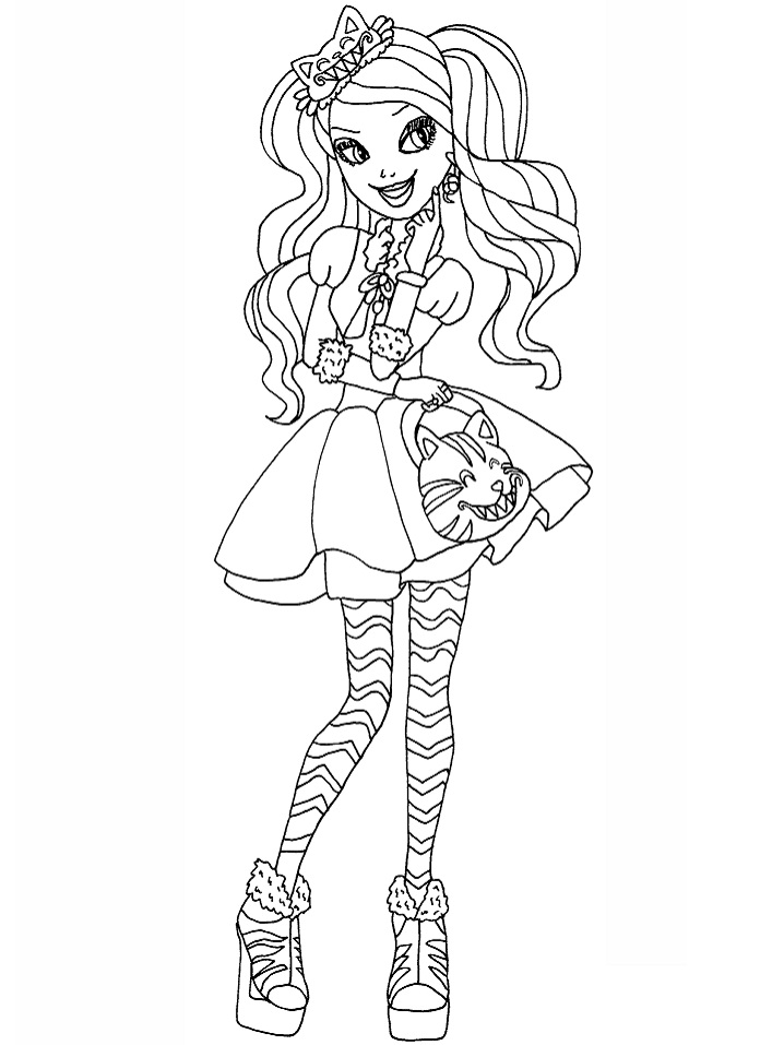 Dibujo de Gatito Cheshire para Colorear y Imprimir