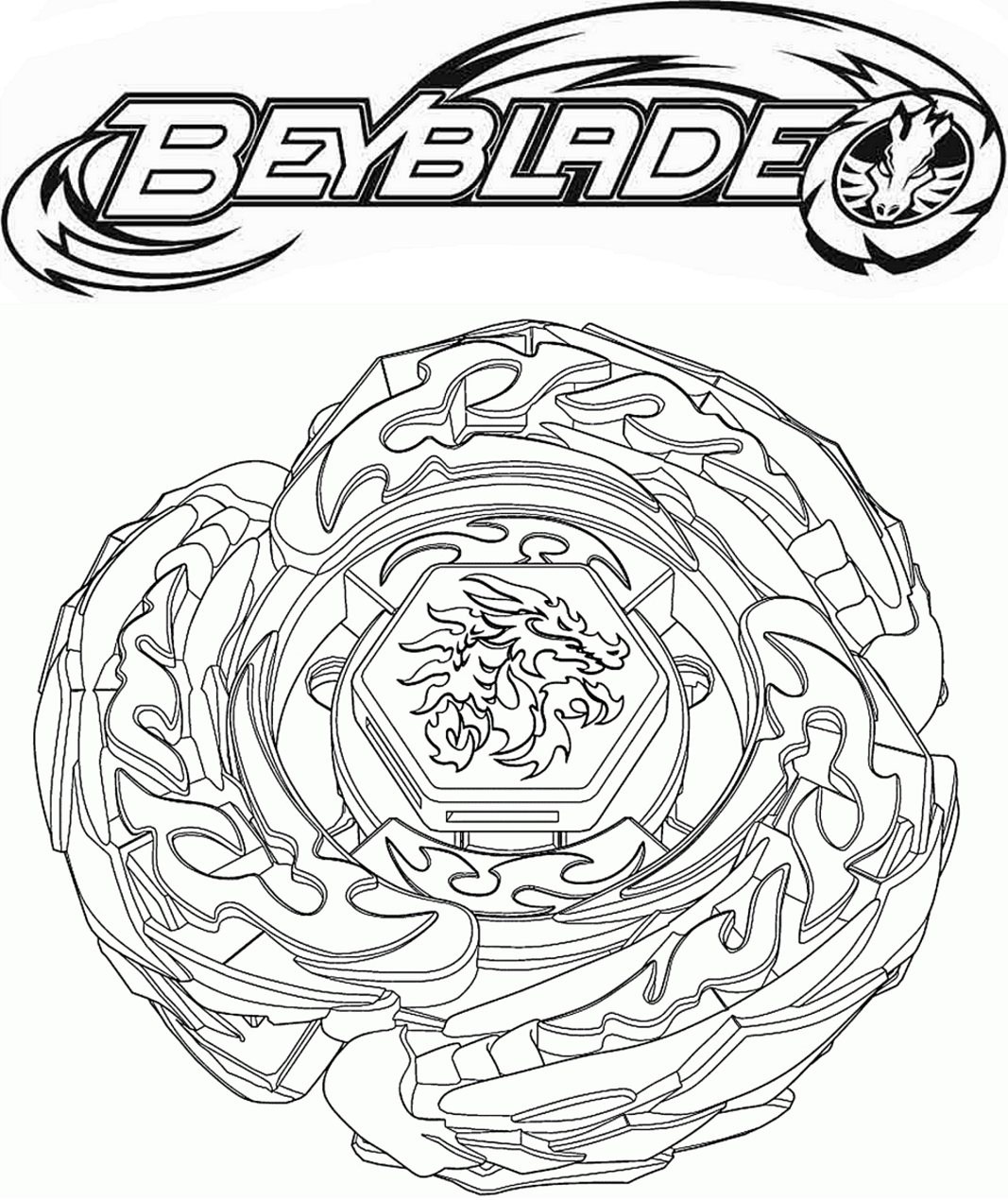 Dibujo de 1567583588 Beyblade Lightning L Drago A4 para Colorear y Imprimir