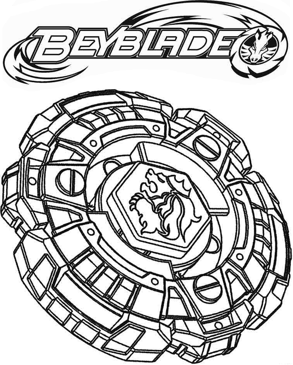 Dibujo de Beyblade Rock Leone para Colorear y Imprimir