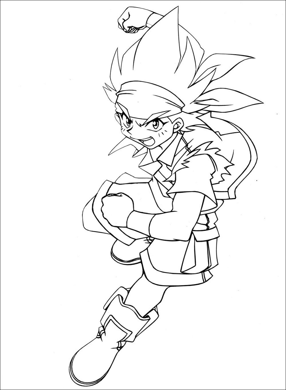 Dibujo de Enojado Gingka Hagane para Colorear y Imprimir