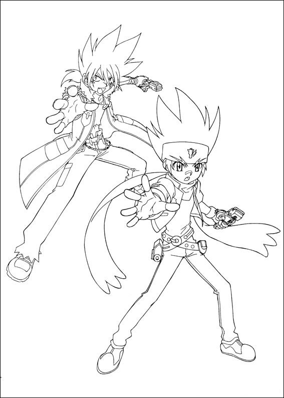 Dibujo de Gingka y Kyoya para Colorear y Imprimir