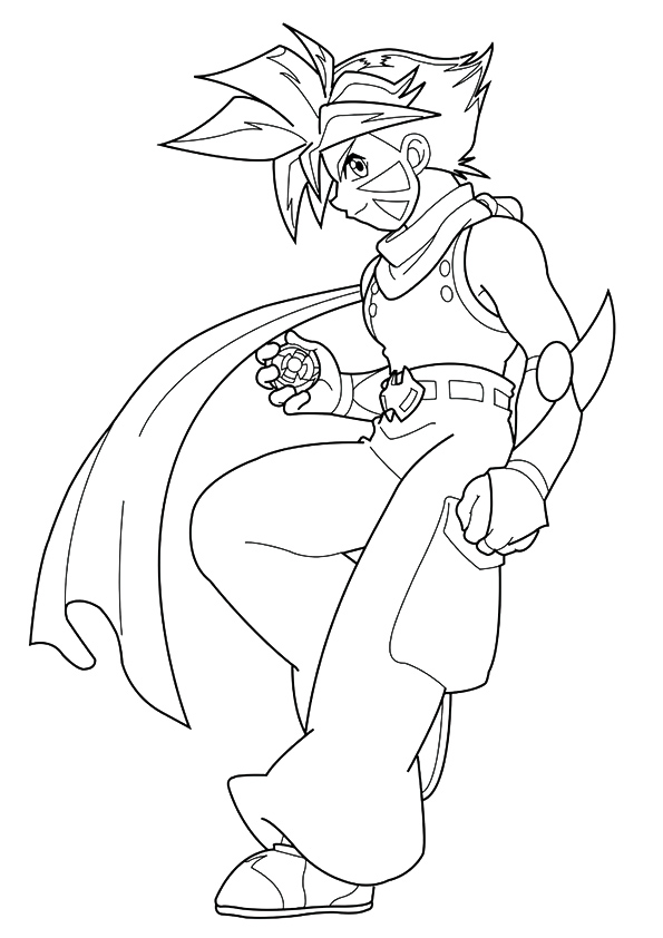 Dibujo de Kai Sonriendo para Colorear y Imprimir