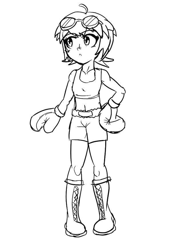 Dibujo de Madoka Amano Boxeo para Colorear y Imprimir