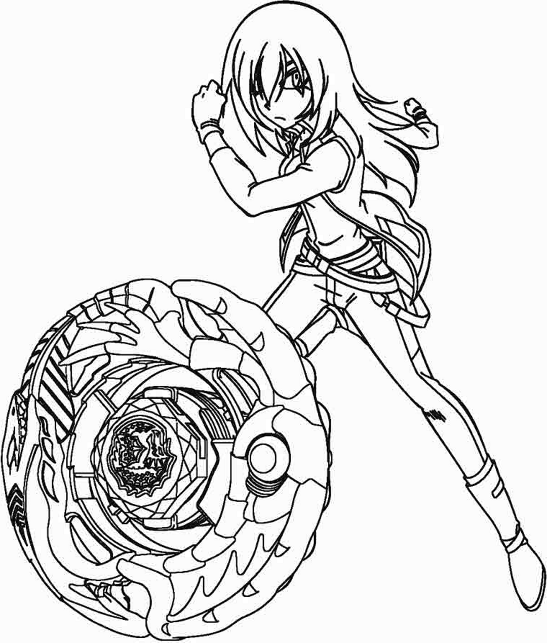 Dibujo de Tsubasa Con Su Beyblade para Colorear y Imprimir