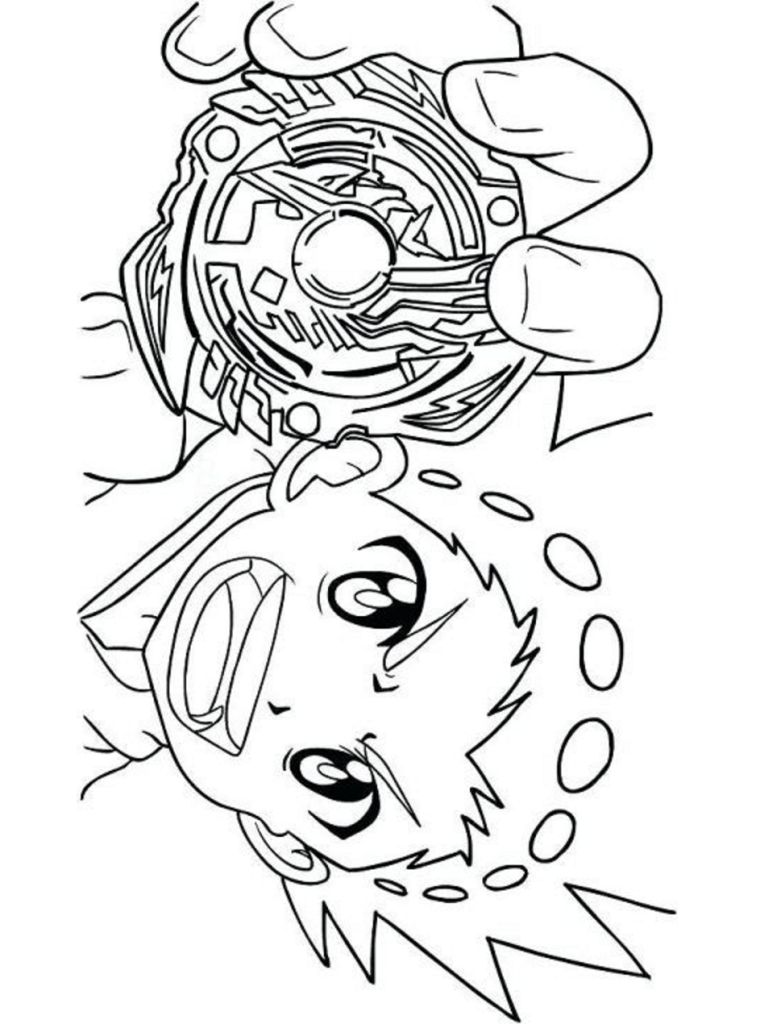 Dibujo de Valt Aoi Con Beyblade para Colorear y Imprimir