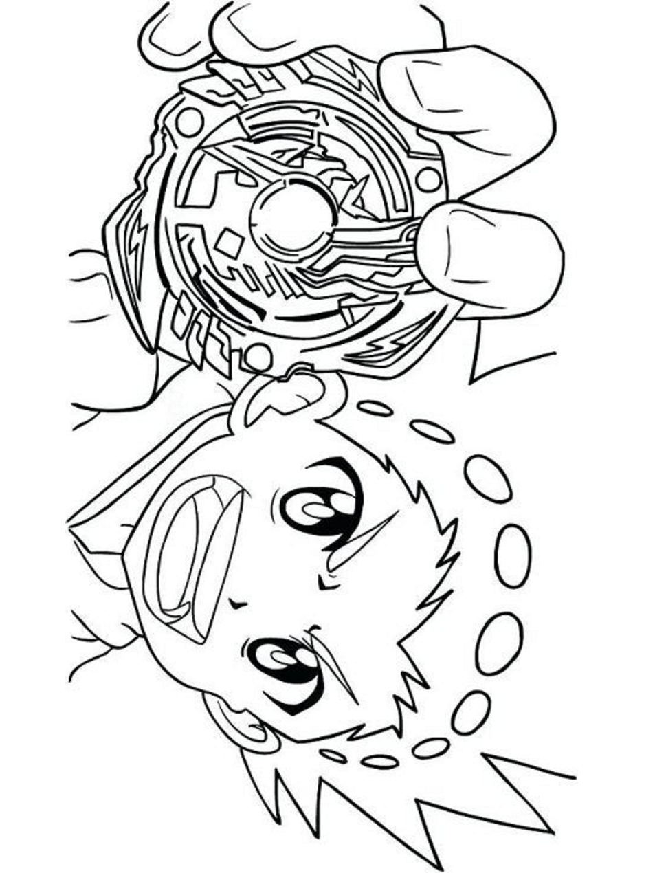 Explosión de Beyblade para Colorear