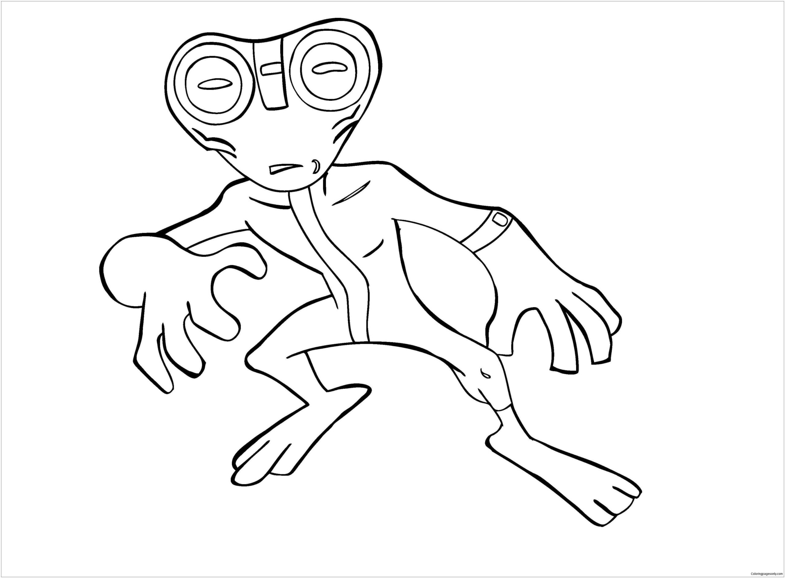 Dibujo de Ben 10 Alienígenas Scaled para Colorear y Imprimir