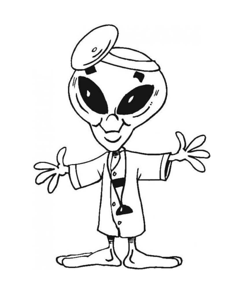 Dibujo de Doctor Extraterrestres para Colorear y Imprimir