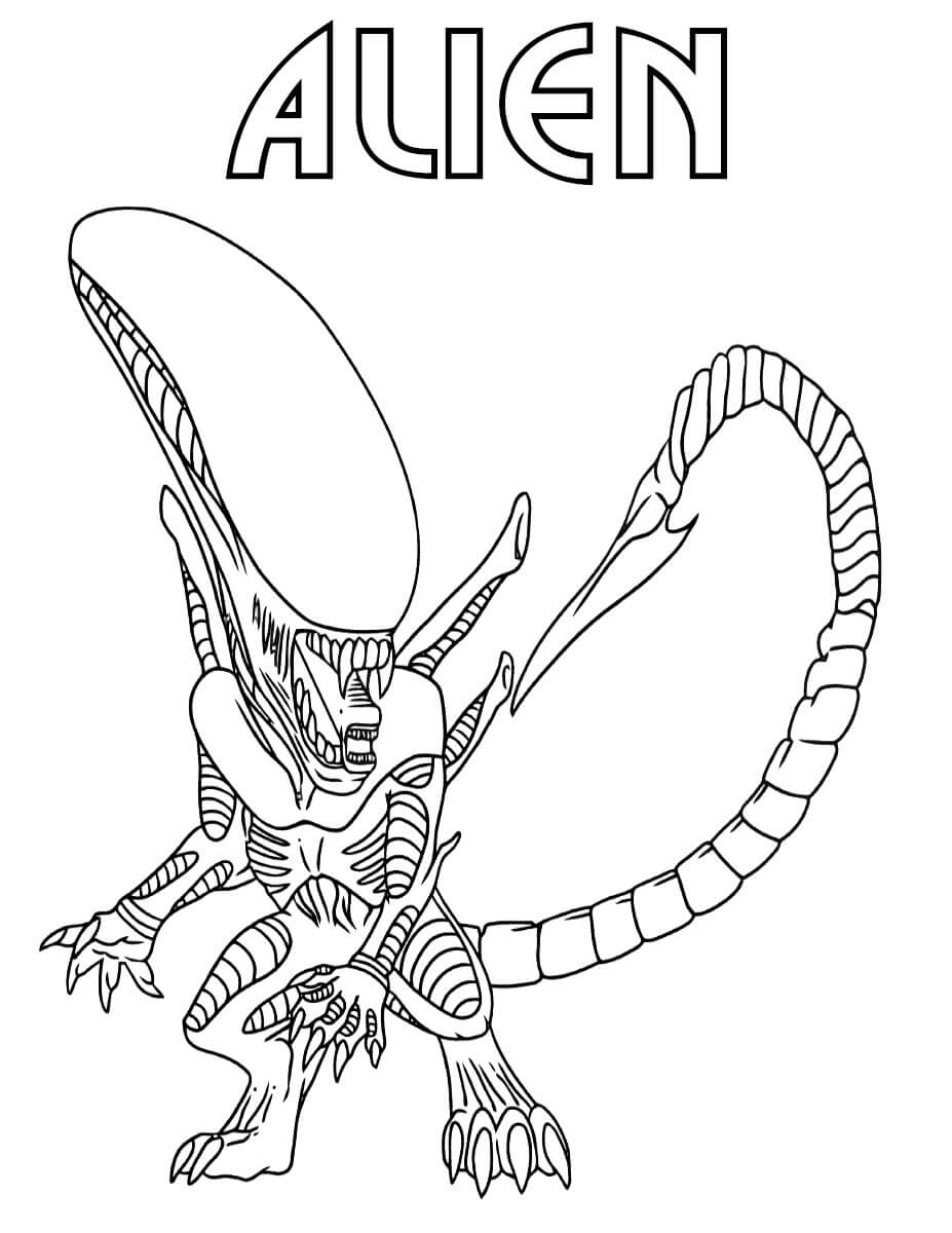 Dibujo de Extraterrestre Aterrador para Colorear y Imprimir