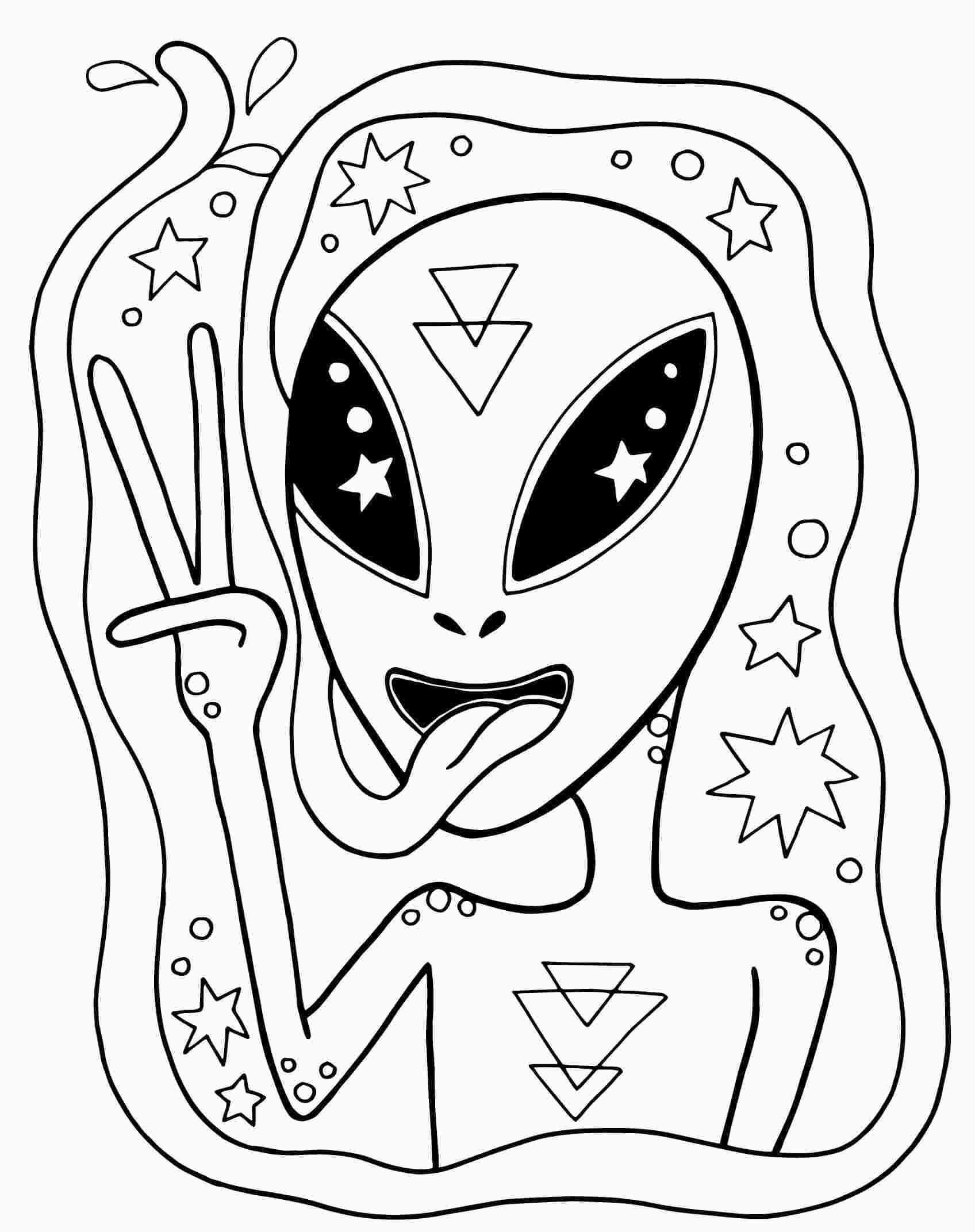 Dibujo de Extraterrestre Trippy para Colorear y Imprimir