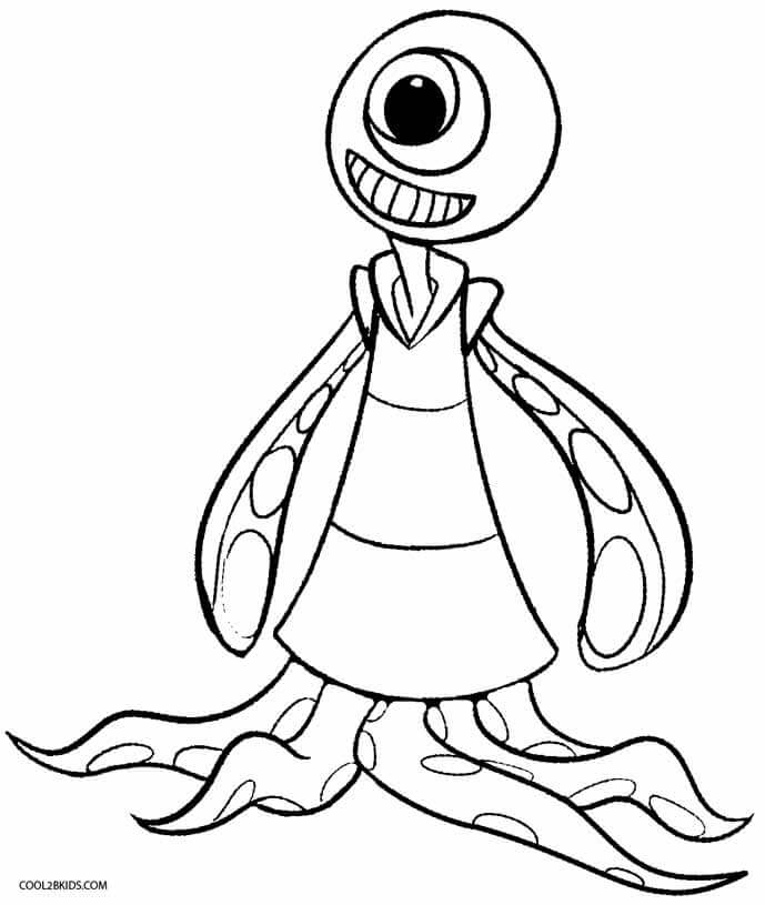 Dibujo de Extraterrestres Divertidos para Colorear y Imprimir