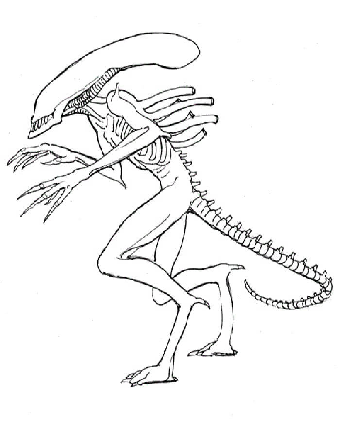 Dibujo de Pequeños Extraterrestres Aterradores para Colorear y Imprimir