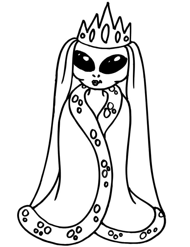 Dibujo de Reina Alienígena para Colorear y Imprimir