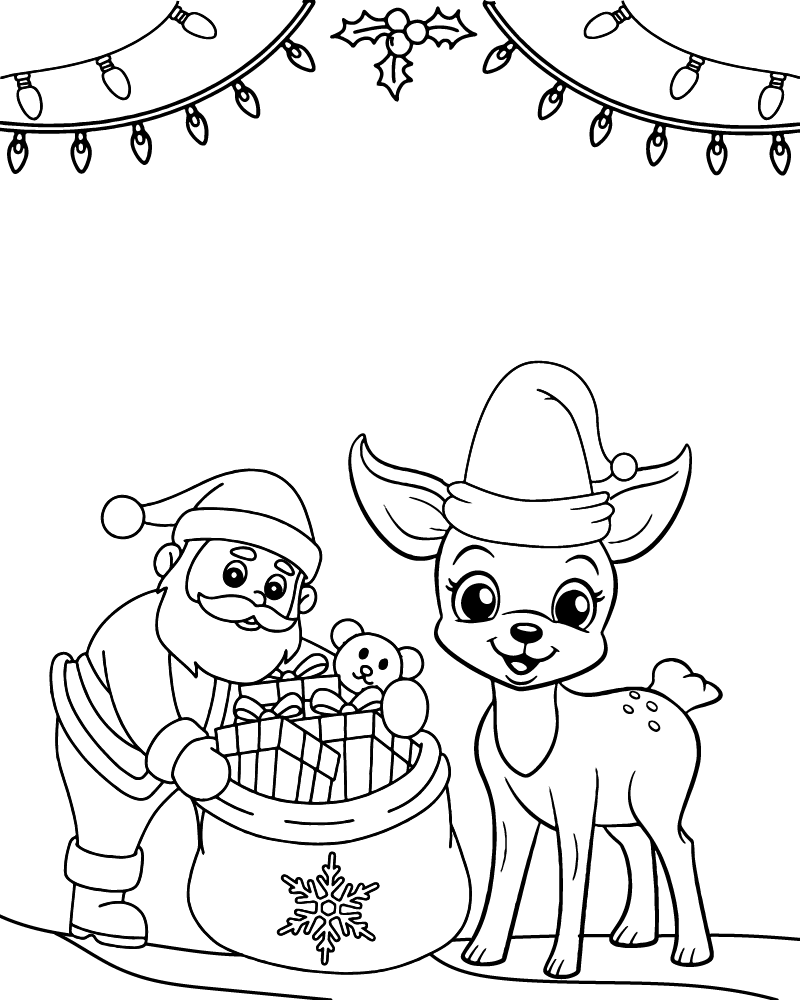 Dibujo de Free Reindeer Coloring Page For Kindergarten para Colorear y Imprimir