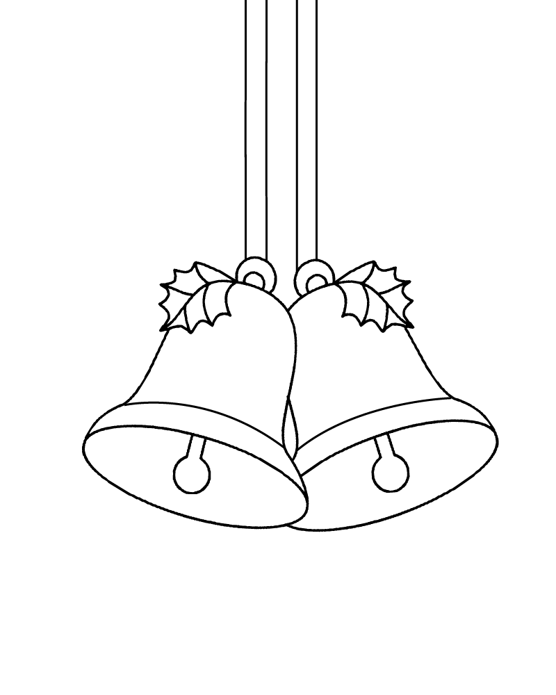 Dibujo de Simple Christmas Bell Coloring Page para Colorear y Imprimir