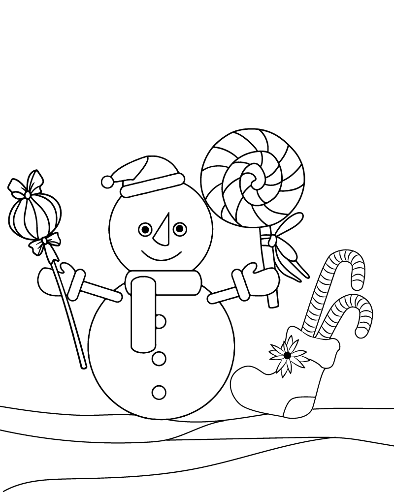 Dibujo de Simple Snowman Coloring Activity para Colorear y Imprimir