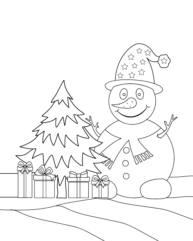 Fácil Navidad para el Jardín de Infancia para Colorear