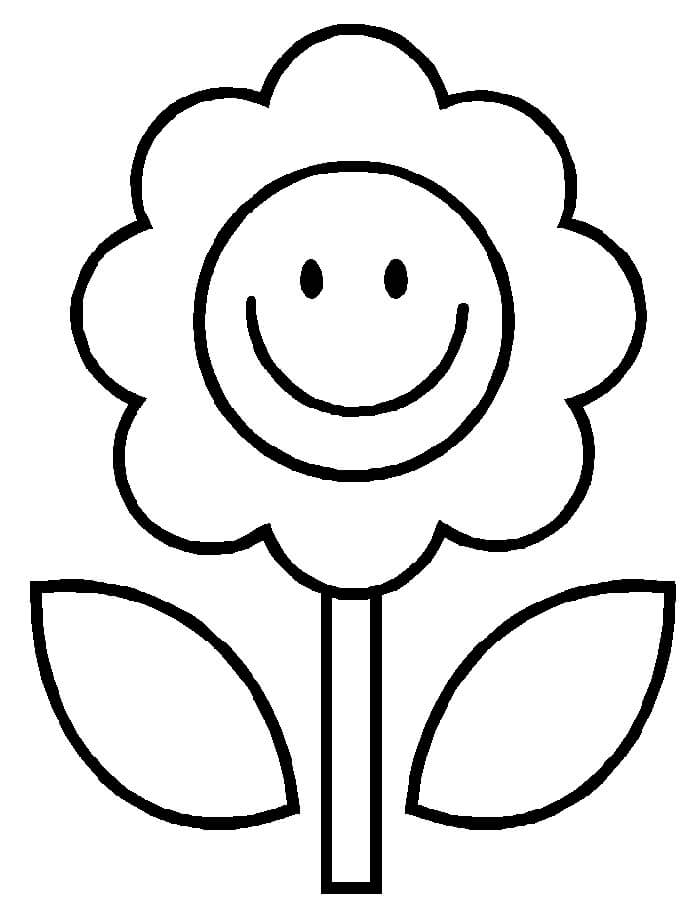 Dibujo de Girasol Fácil 1 para Colorear y Imprimir