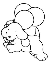 Dibujo de Globo de Sujecion Fácil para Perros para Colorear y Imprimir