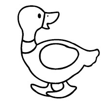 Dibujo de Pato Fácil para Colorear y Imprimir