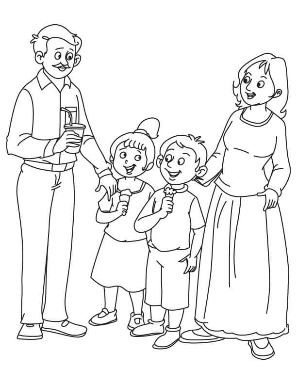 Dibujo de Familia Asombroso para Colorear y Imprimir