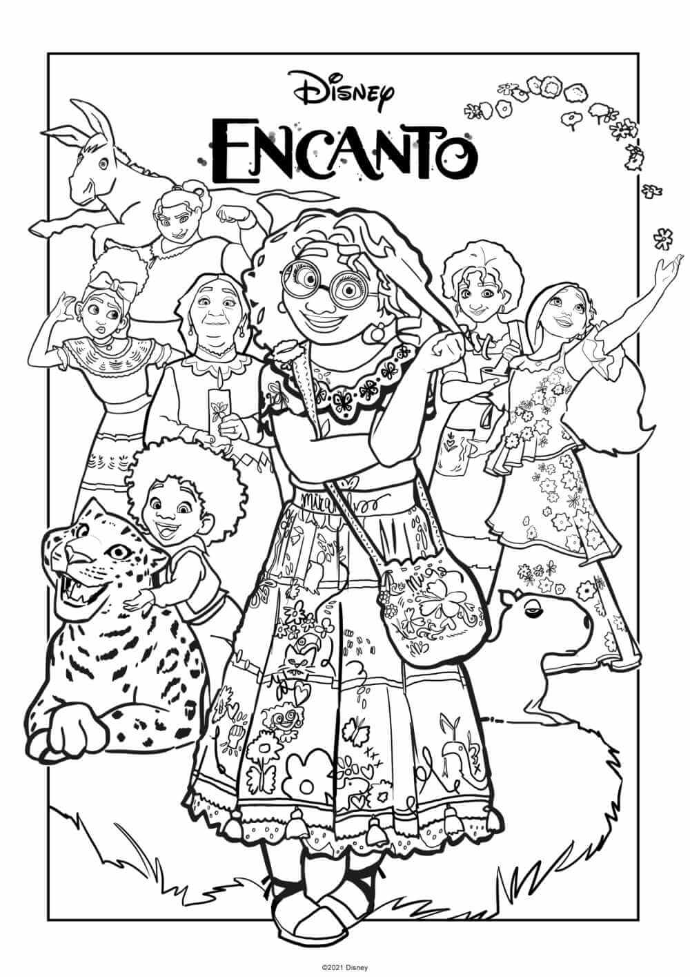 Dibujo de Familia de Dibujos Animados para Colorear y Imprimir