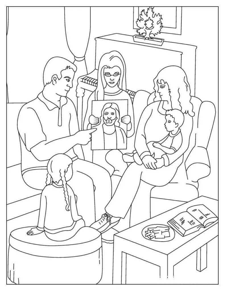 Dibujo de Familia Perfecto para Colorear y Imprimir