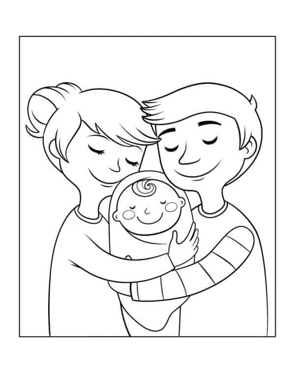 Familia para Colorear