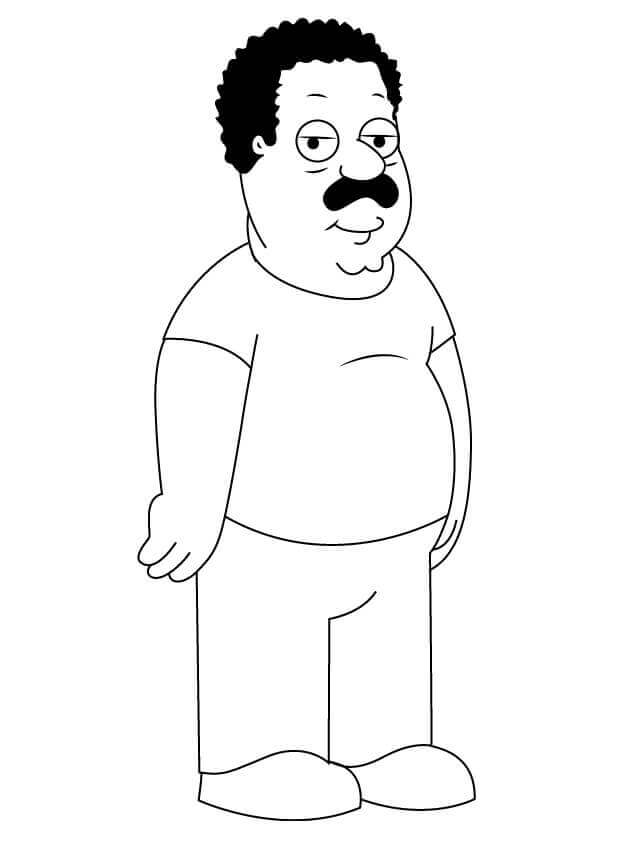 Dibujo de Padre de Familia de Cleveland Brown para Colorear y Imprimir