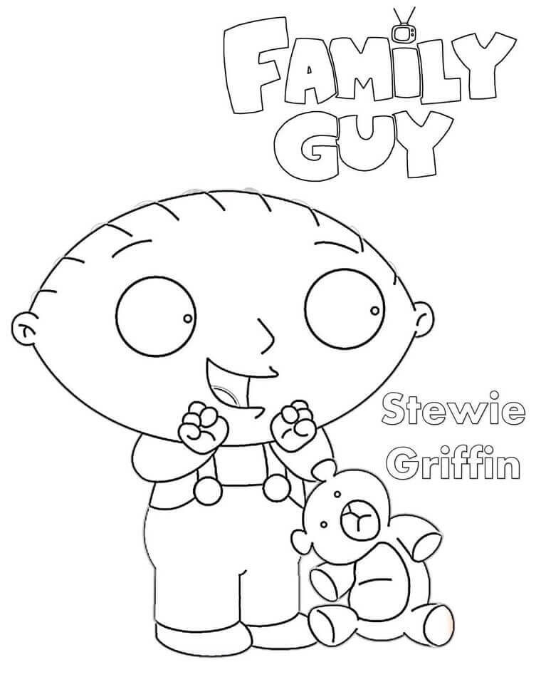 Dibujo de Padre de Familia Stewie Griffin para Colorear y Imprimir
