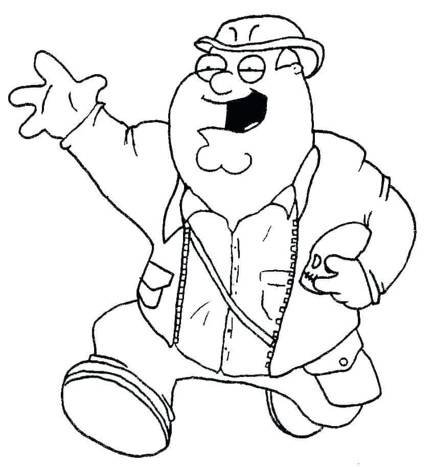 Dibujo de Sonriendo Padre de Familia de Peter para Colorear y Imprimir