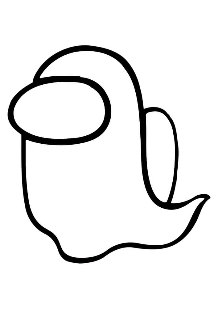 Dibujo de Among Us Fantasma de Piel para Colorear y Imprimir