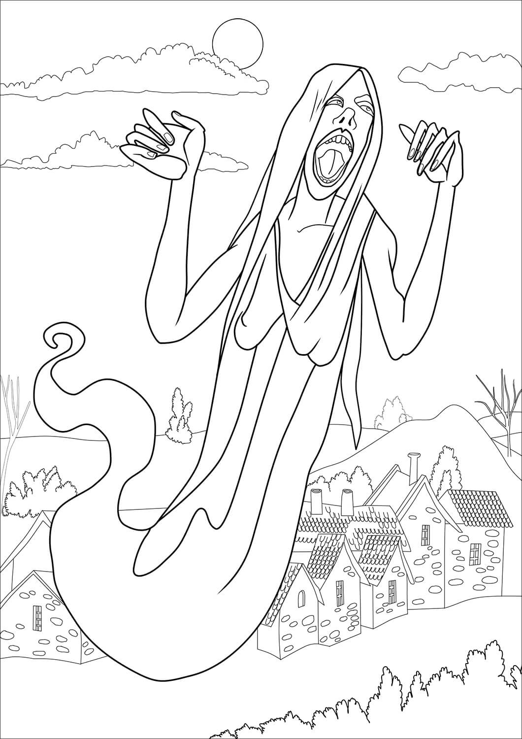 Dibujo de Banshee para Colorear y Imprimir