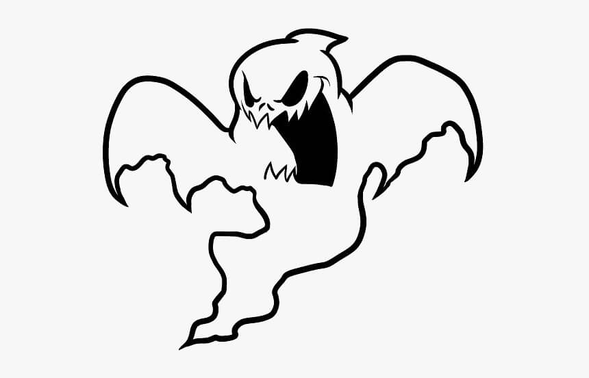 Dibujo de Fantasma Aterrador para Colorear y Imprimir