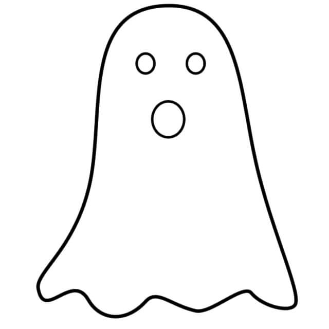 Dibujo de Fantasma Basíco para Colorear y Imprimir