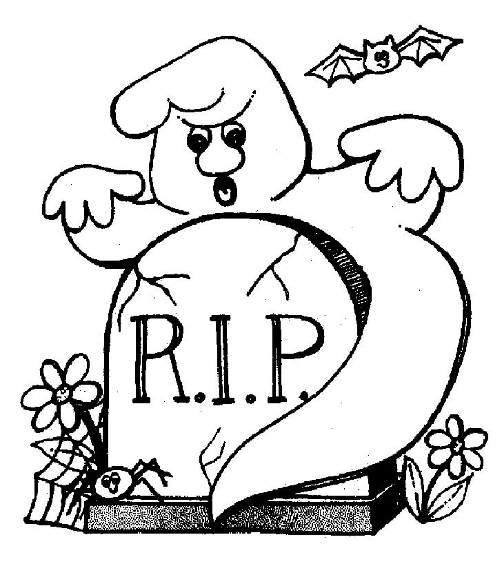 Dibujo de Fantasma de Dibujo Basíco para Colorear y Imprimir